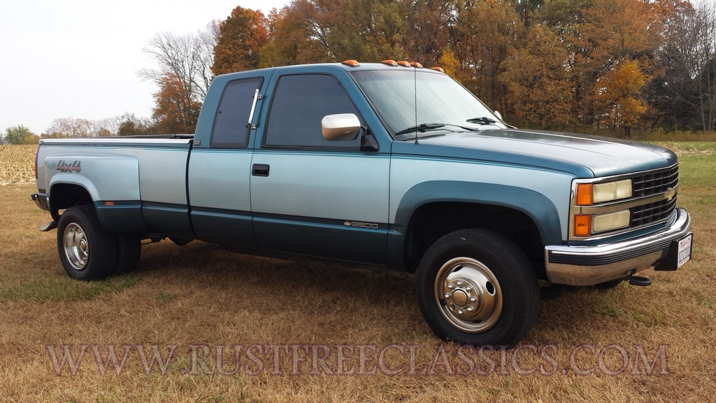 1992 Chevy K3500 K30 V30 Extended Cab fully loaded Silverado light blue ...